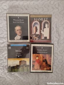 Cassetes antigas: Lote de 4 AUDIOLIBROS: ULYSSES / WILLIAM BLAKE SELECTED POEMS / HAMLET / MIDDLEMARCH, GEORGE ELLIOT